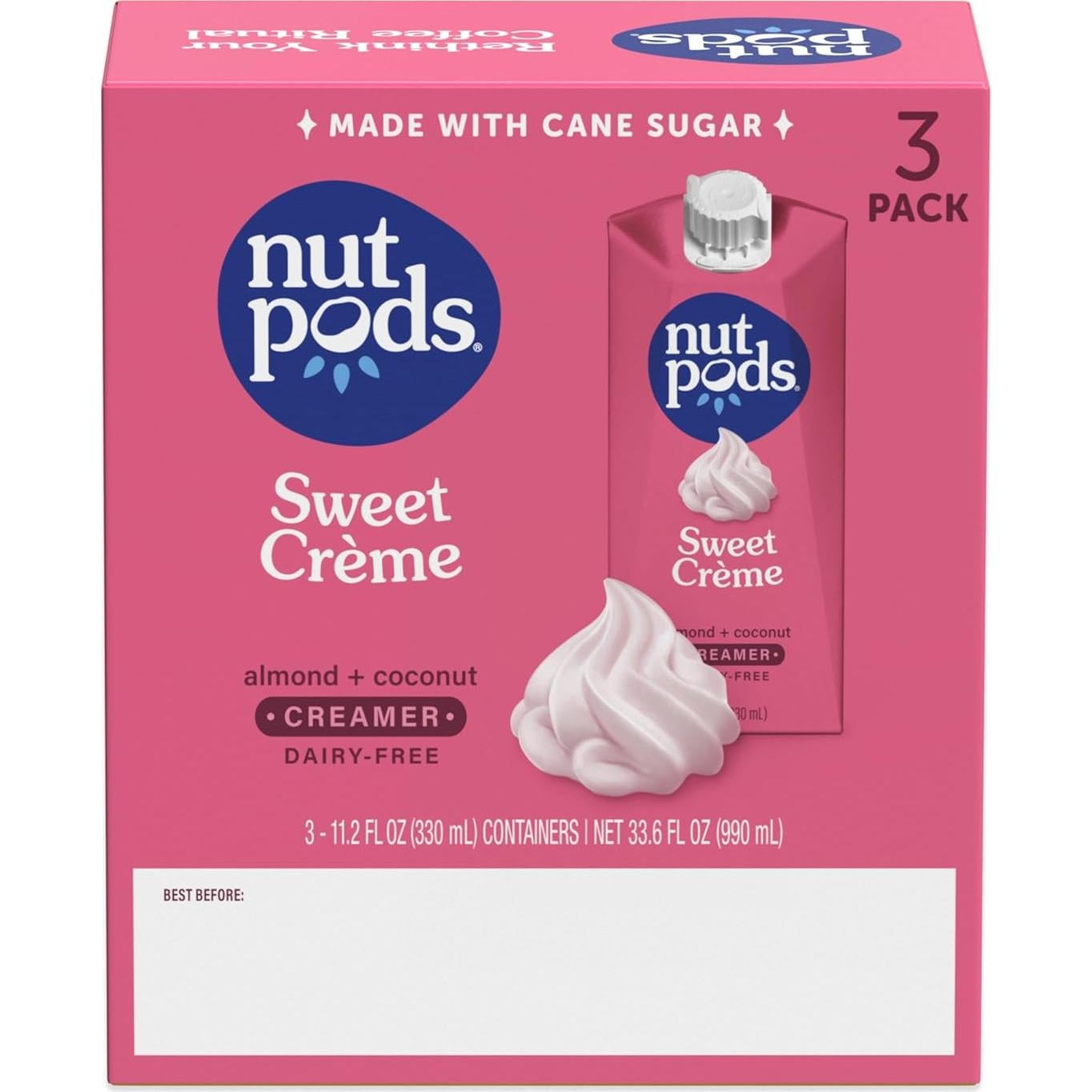 Crema Dulce No Láctea Nutpods - 3 Paquetes de 317.5g