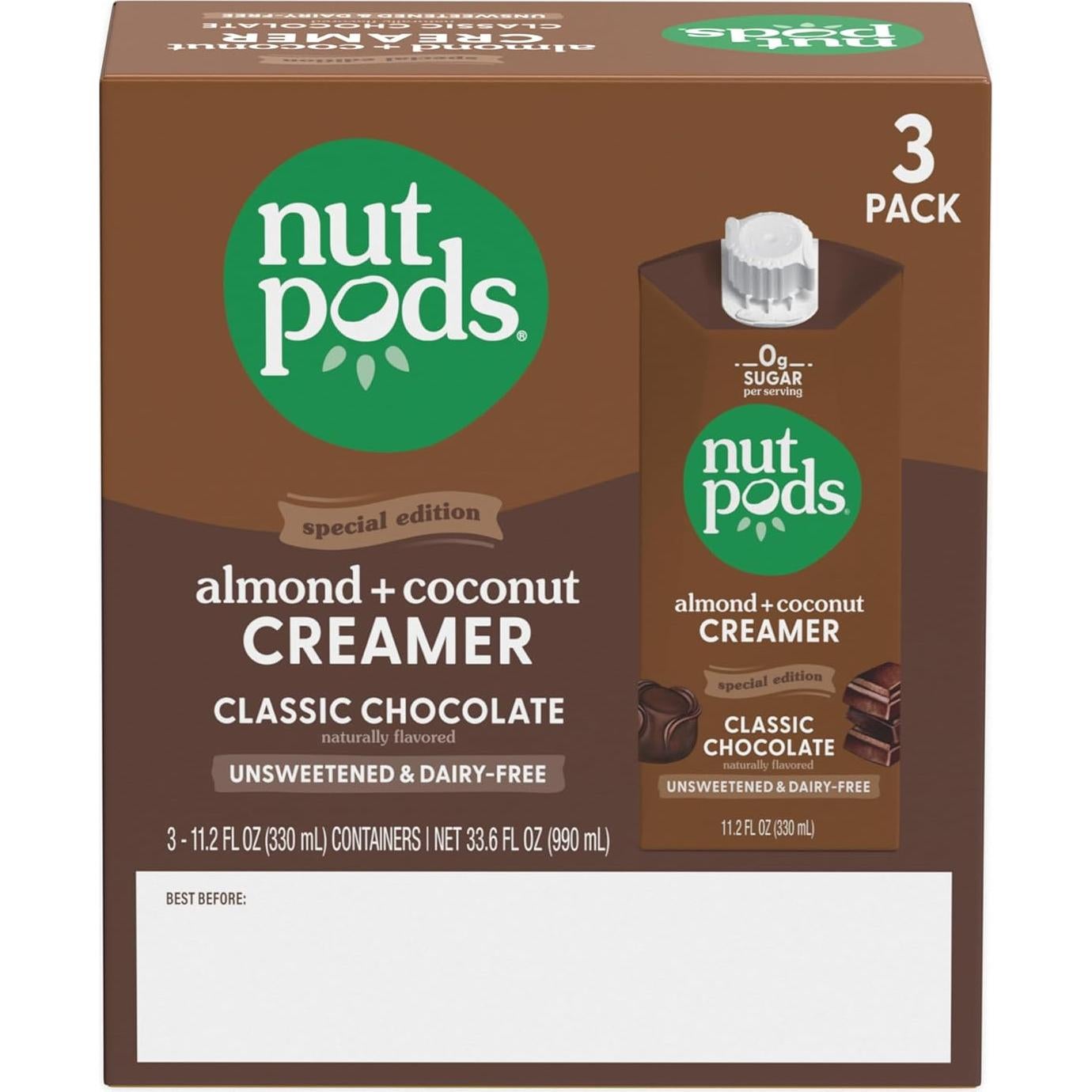 Crema Sin Lácteos Nutpods Chocolate Clásico 3x11.2oz