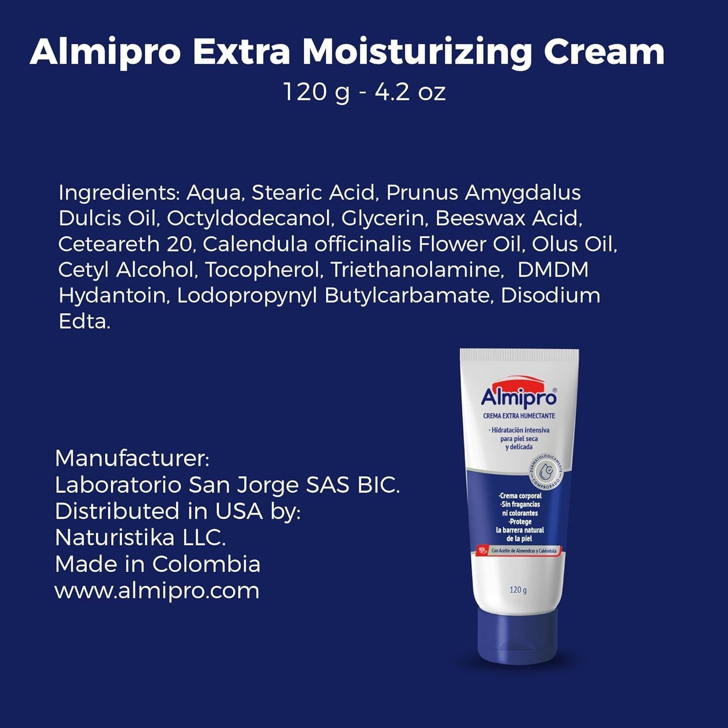 Crema Hidratante Extra Almipro 120g Piel Seca y Delicada