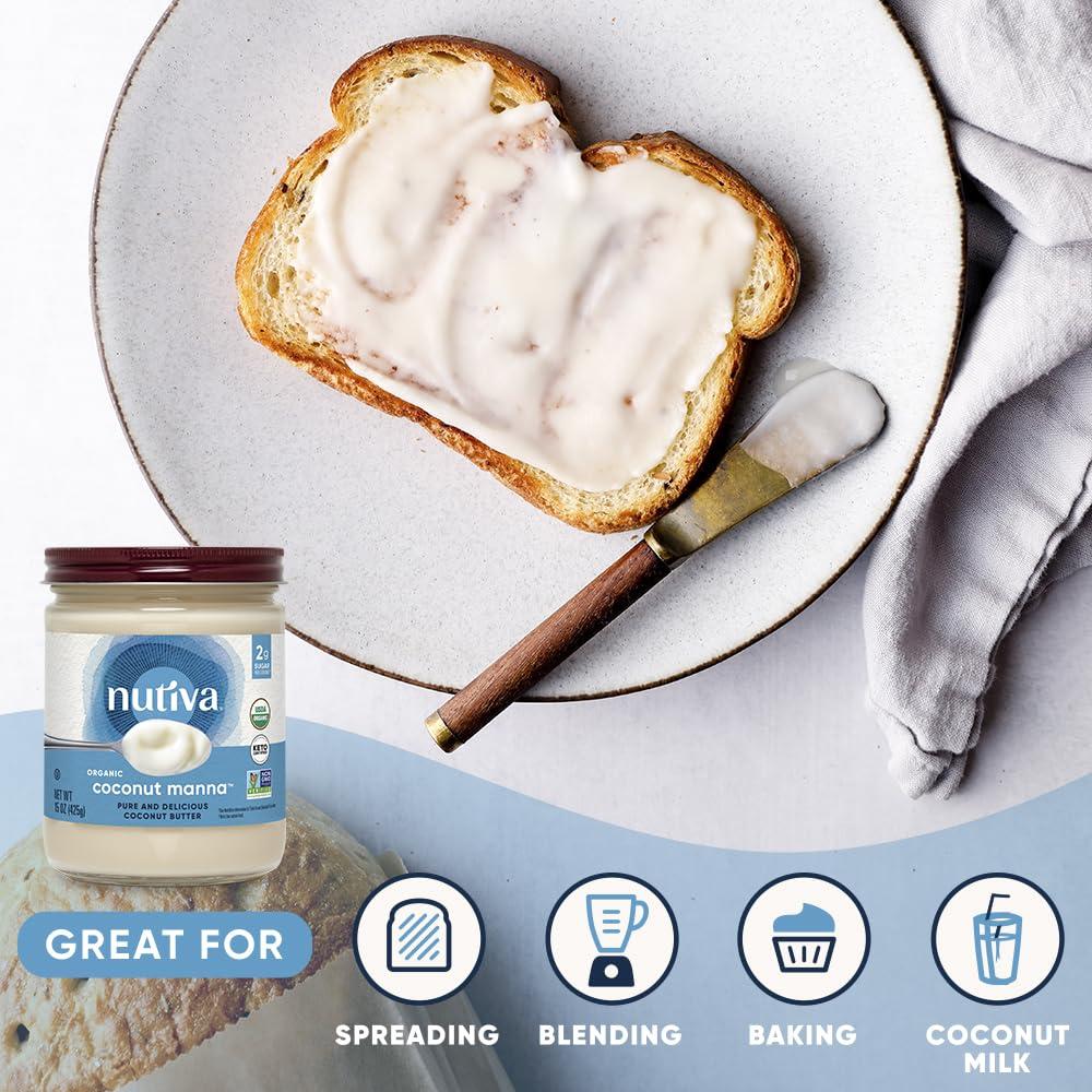 Mantequilla de Coco Orgánica Nutiva 425 g - Vegana y Sin Gluten