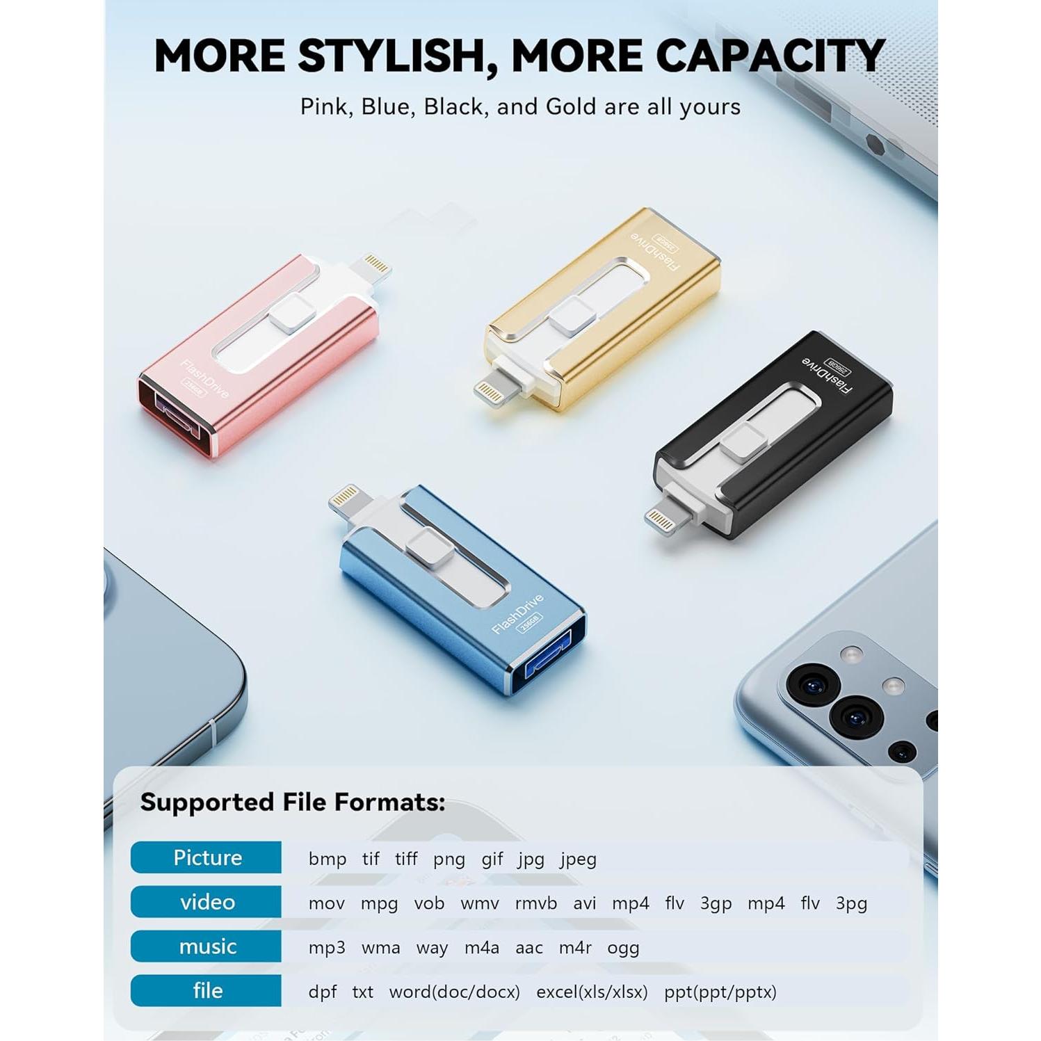 Unidad Flash MFi 256GB SUDEHO para iPhone y Android