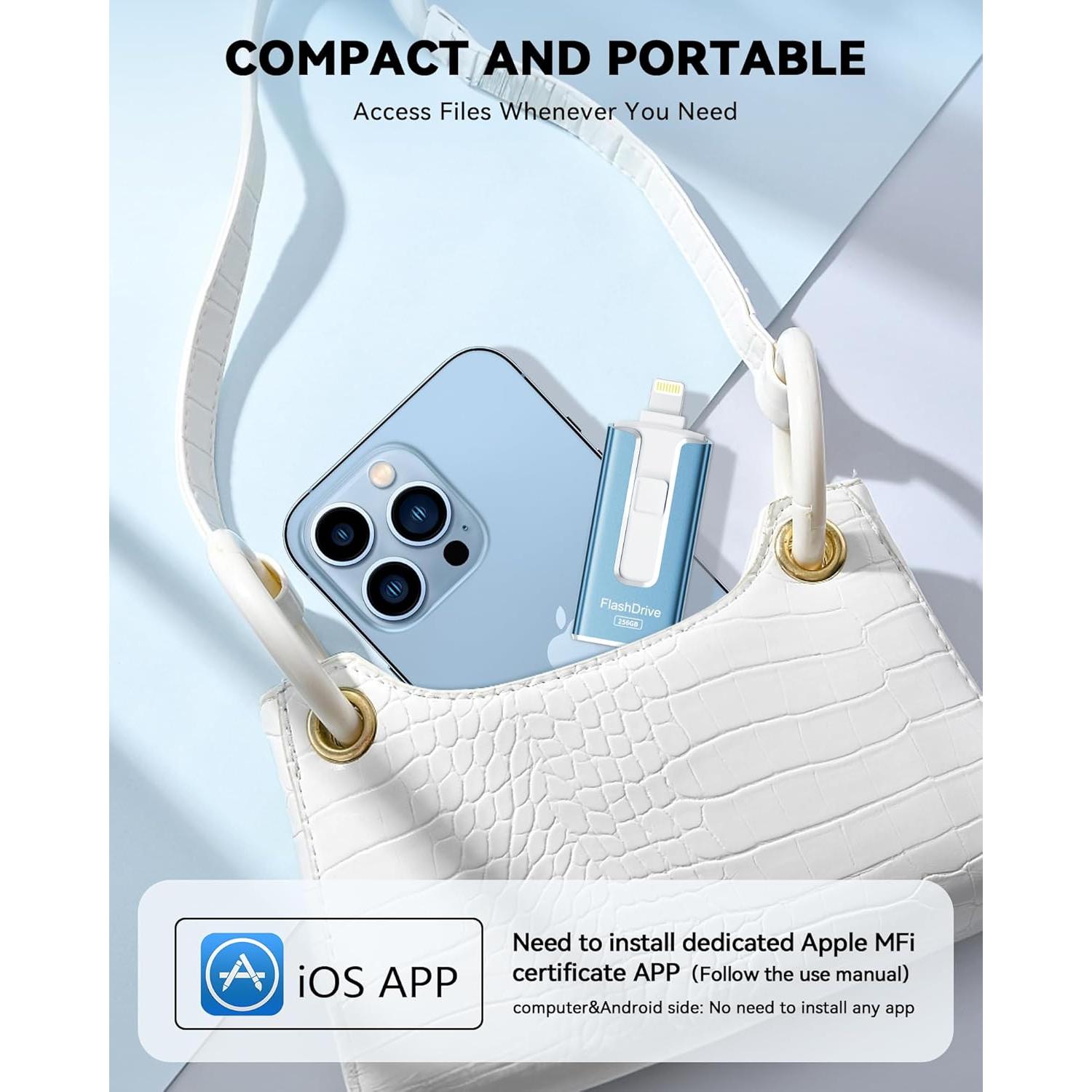 Unidad Flash MFi 256GB SUDEHO para iPhone y Android