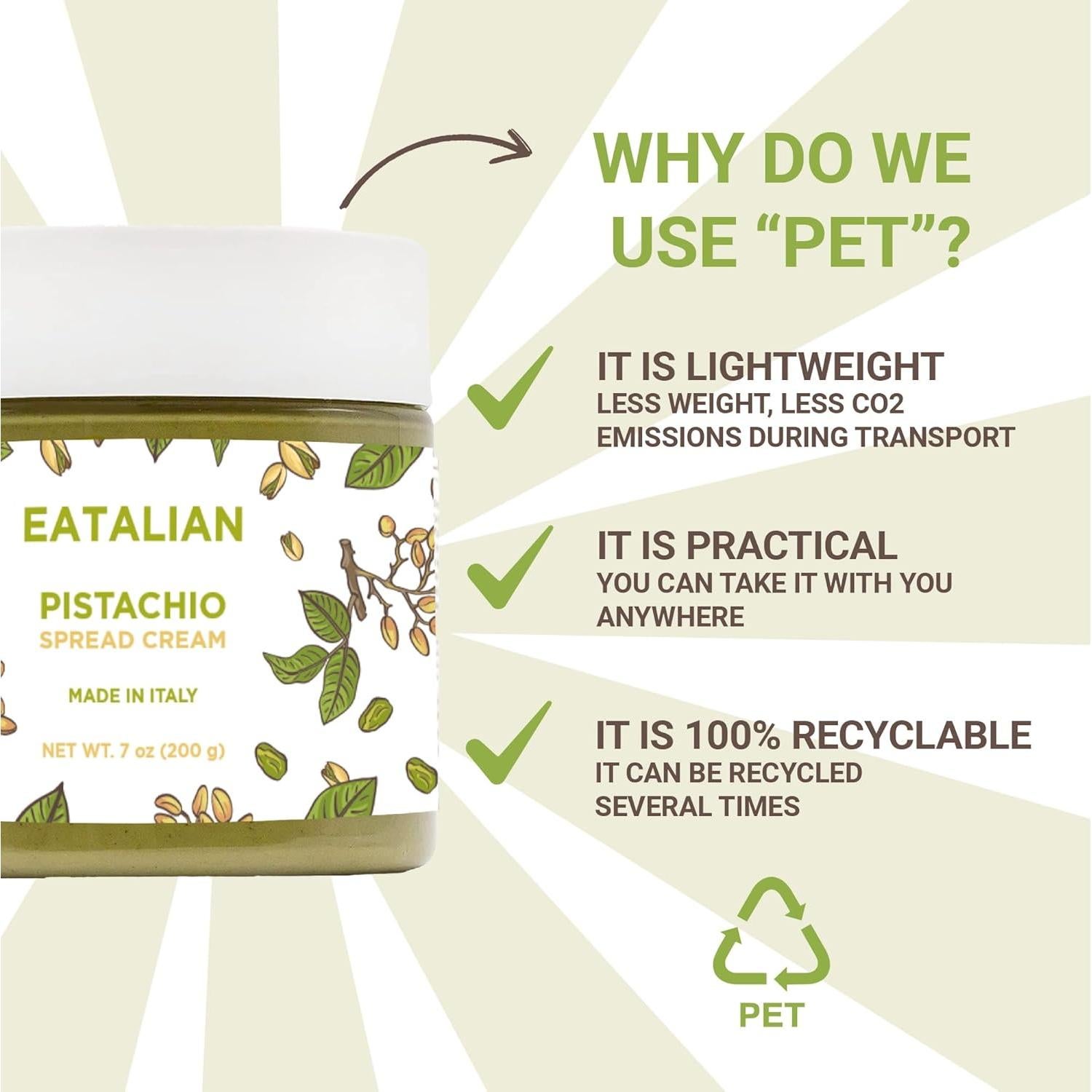 Crema de Pistacho EATALIAN 200g - Pasta Dulce para Untar