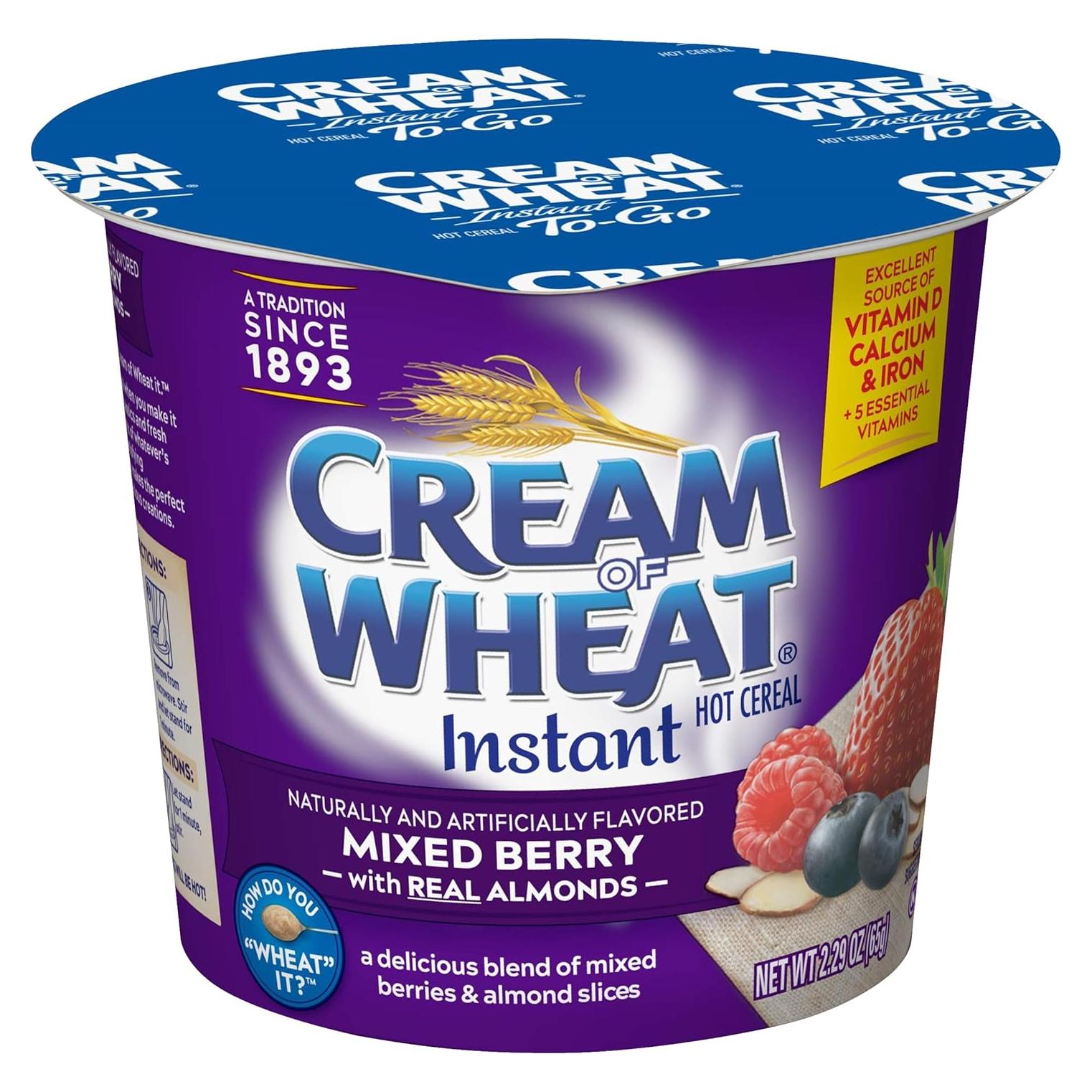 Tazas de Cereal Instantáneo Cream of Wheat Frutos Rojos 65g (Paquete de 6)