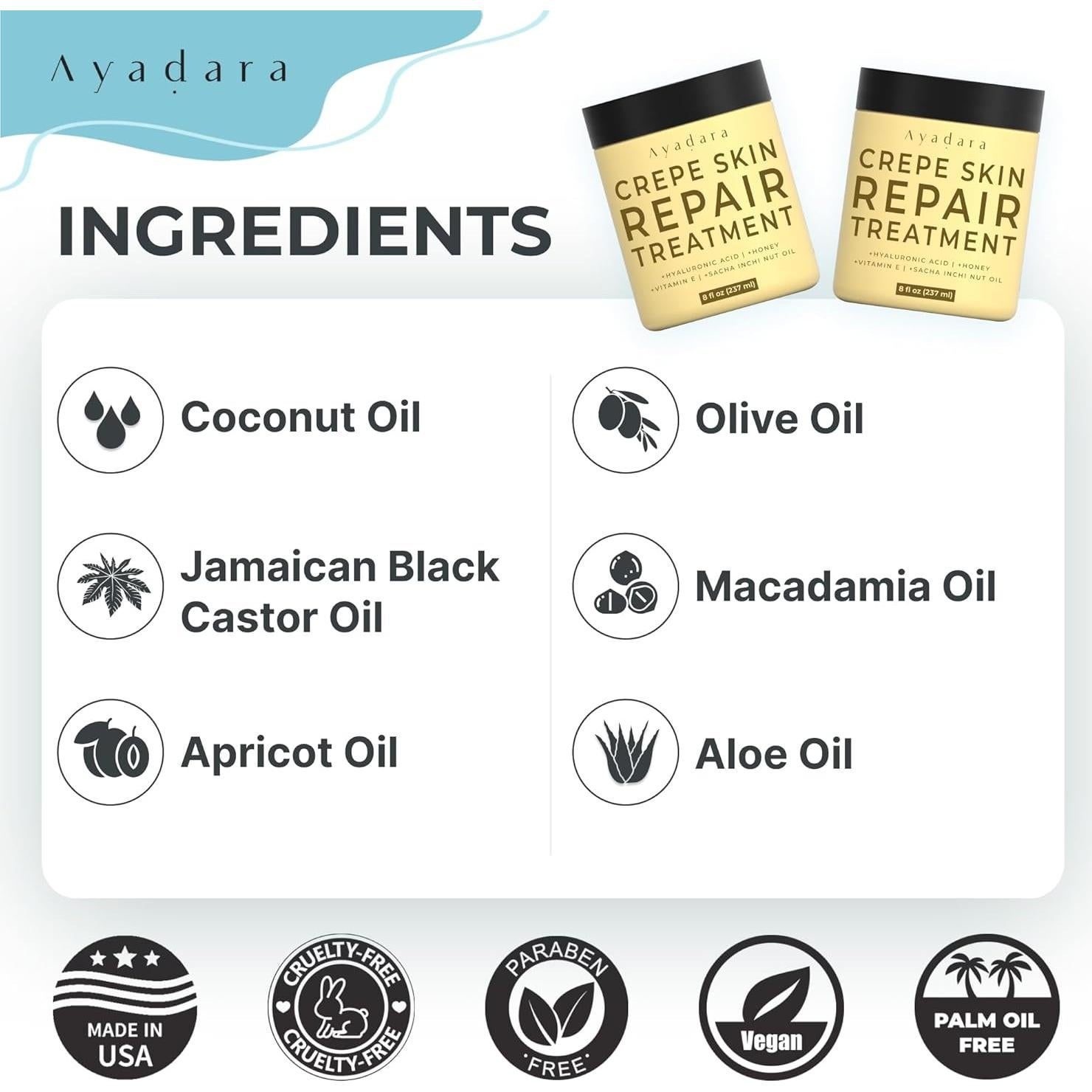 Crema Reafirmante Ayadara 226.8g - Tratamiento Piel Crepada