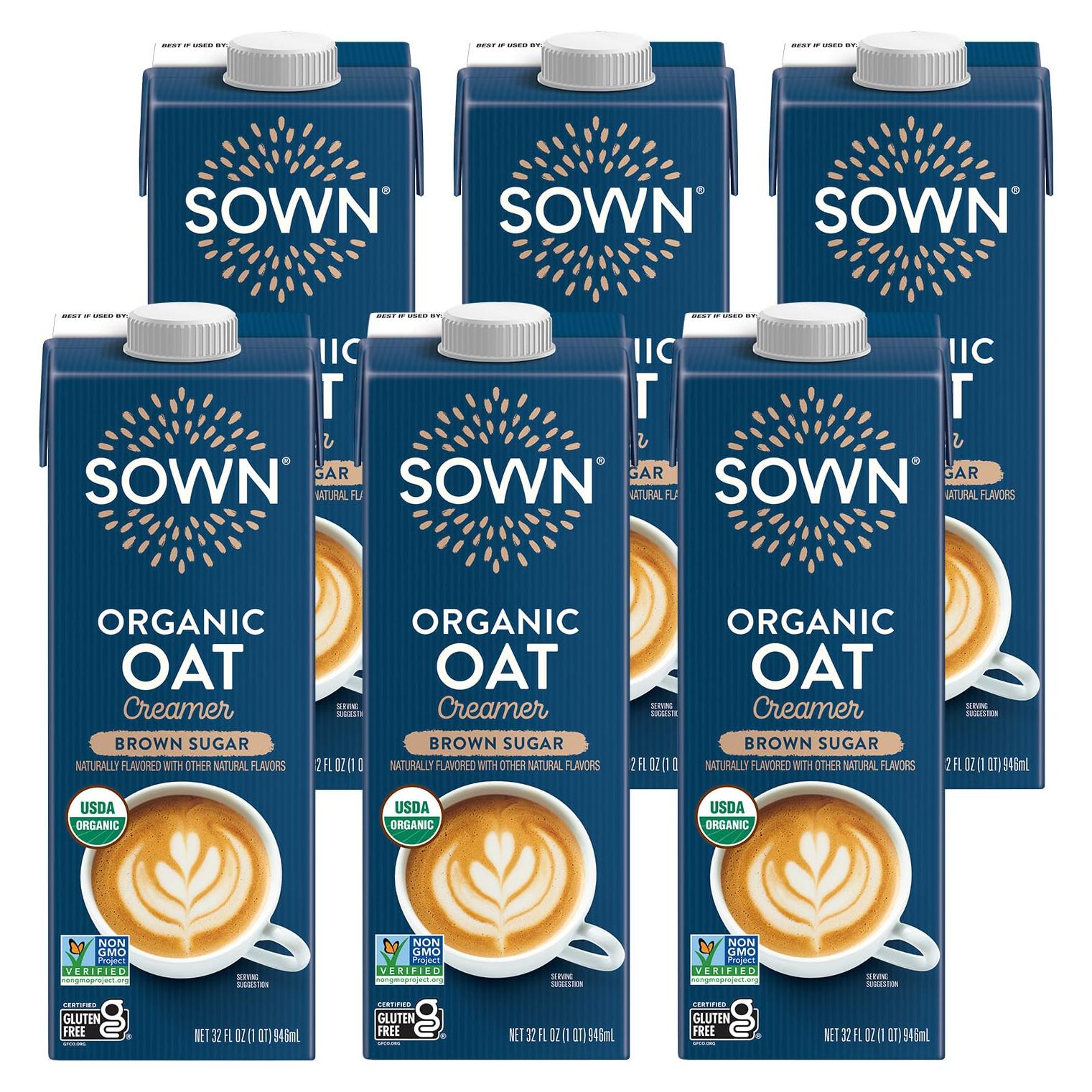 Crema de Avena Orgánica SOWN Azúcar Moreno 32oz Pack 6