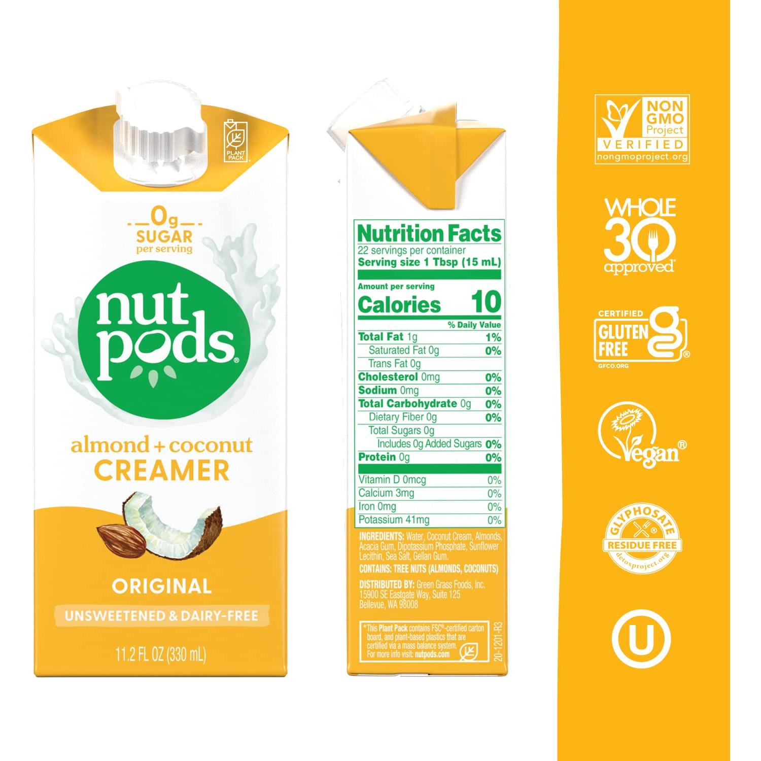 Crema Sin Lácteos Nutpods Original 11.2 oz - Sin Azúcar, Vegana