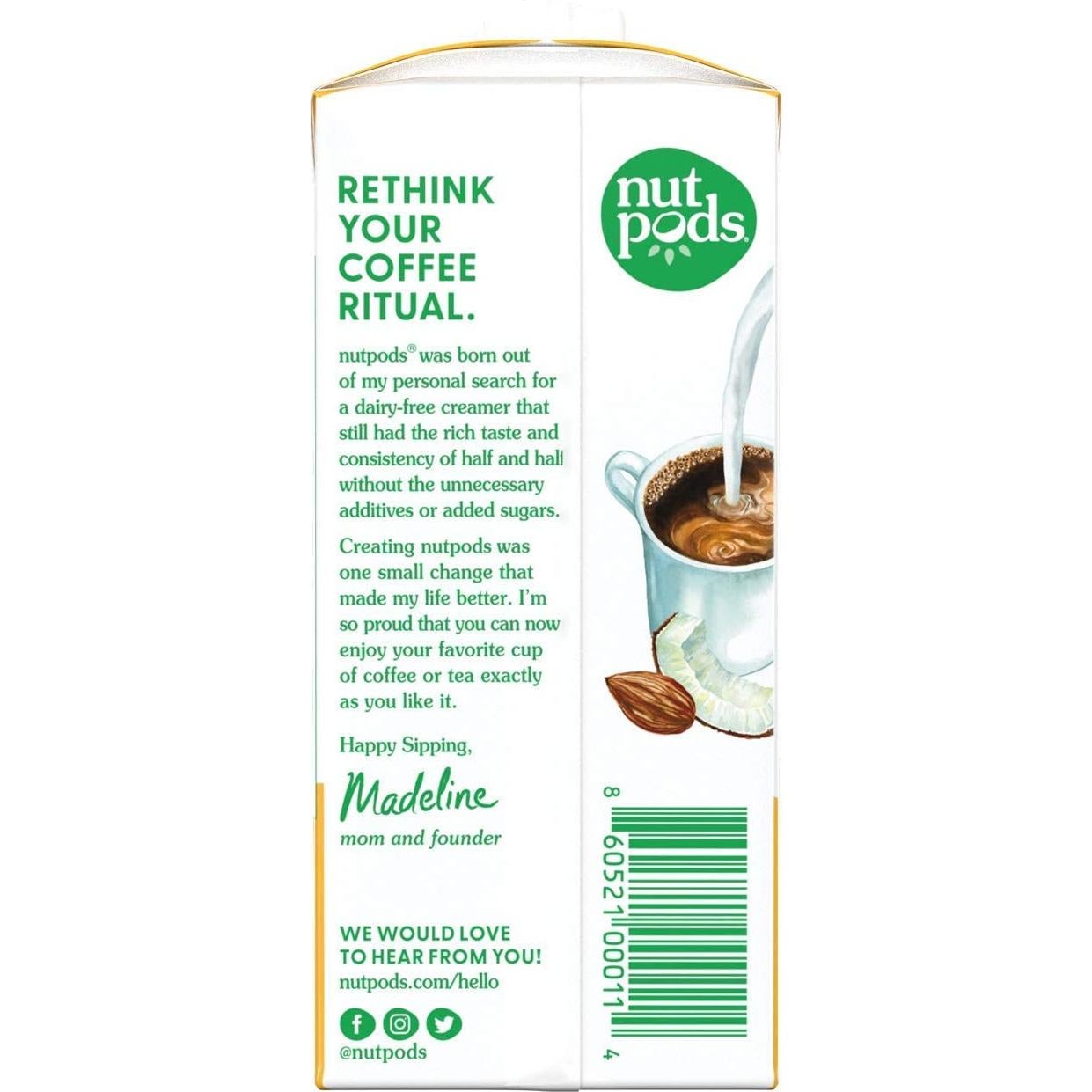 Crema Sin Lácteos Nutpods Original 11.2 oz - Sin Azúcar, Vegana