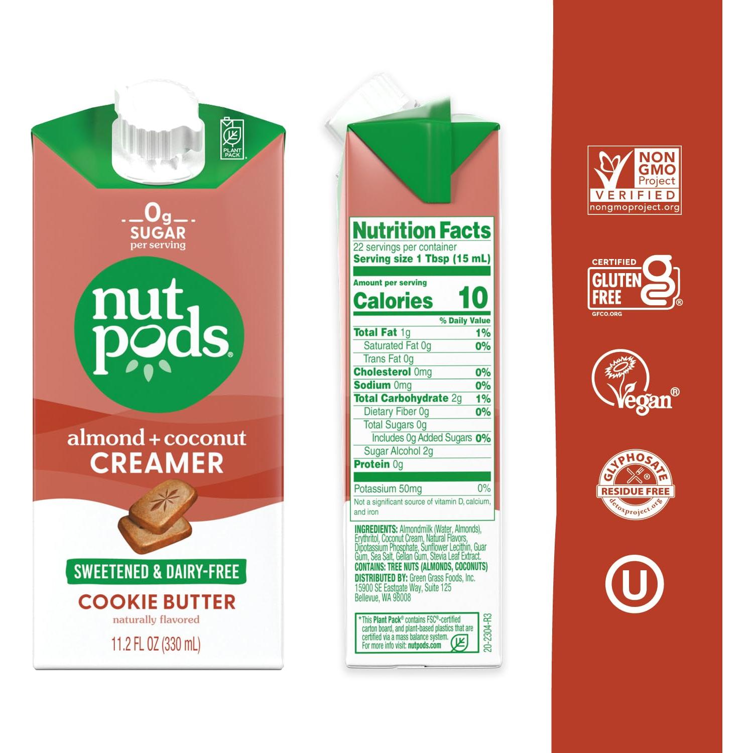 Crema de Café Sin Azúcar Nutpods - 12 Paquetes de 11.2 oz