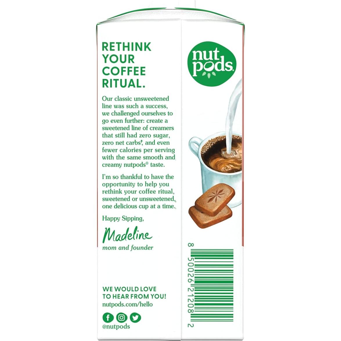 Crema de Café Sin Azúcar Nutpods - 12 Paquetes de 11.2 oz