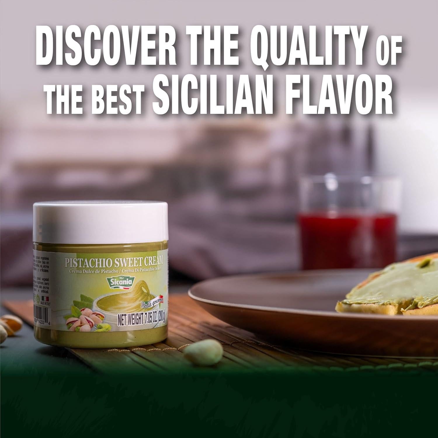 Crema de Pistacho Premium SICANIA 200g - Sin Gluten, Gourmet