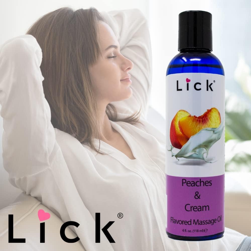 Aceite de Masaje Comestible Lick Durazno y Crema 113.4 ml