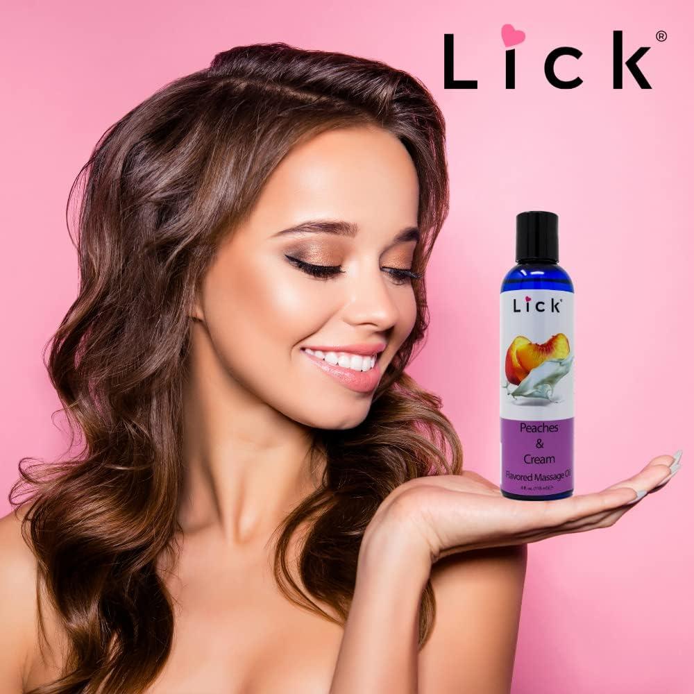 Aceite de Masaje Comestible Lick Durazno y Crema 113.4 ml