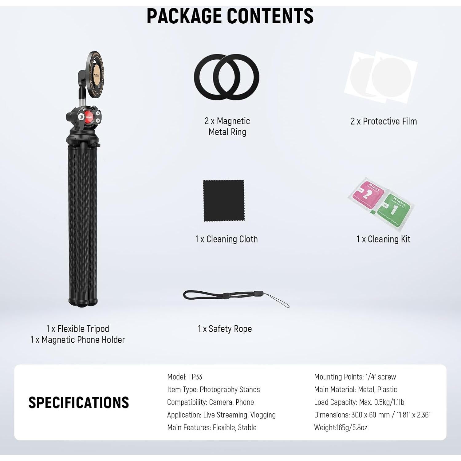 Trípode Flexible Magnético NEEWER TP33 para Smartphones