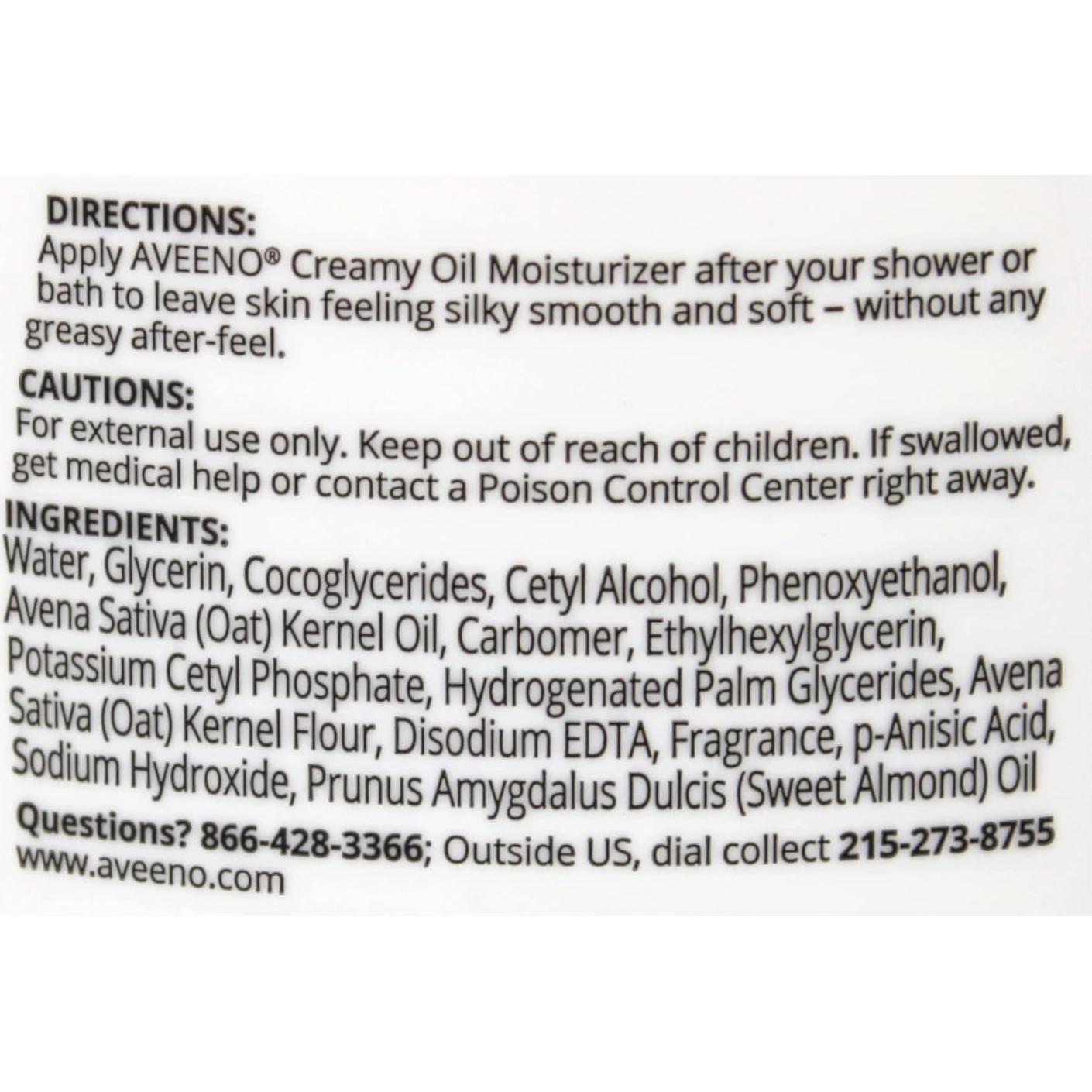 Crema Hidratante Corporal Aveeno 12oz - Avena y Aceites