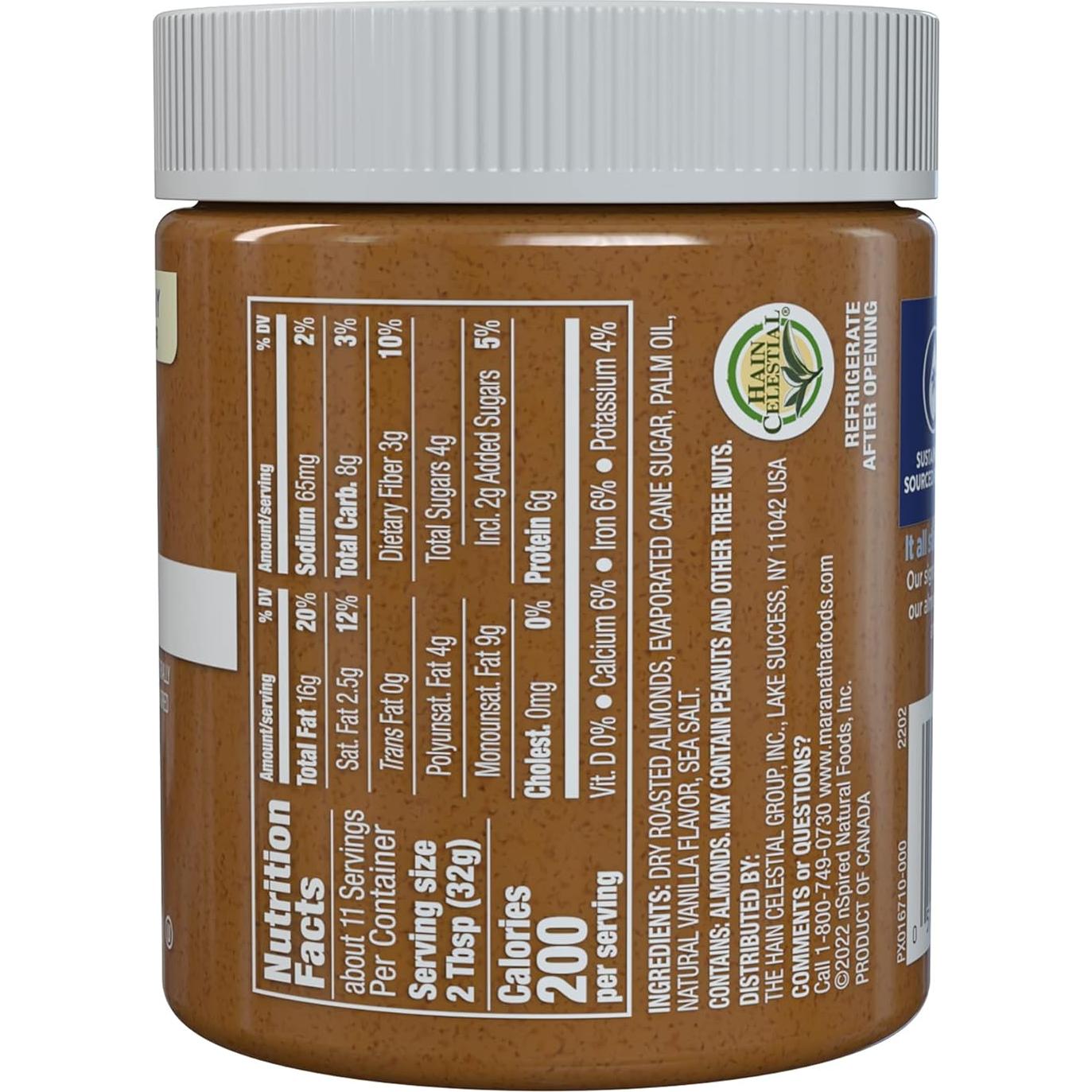 Crema de Almendra Tostada MaraNatha Vainilla 340g Sin Revolver