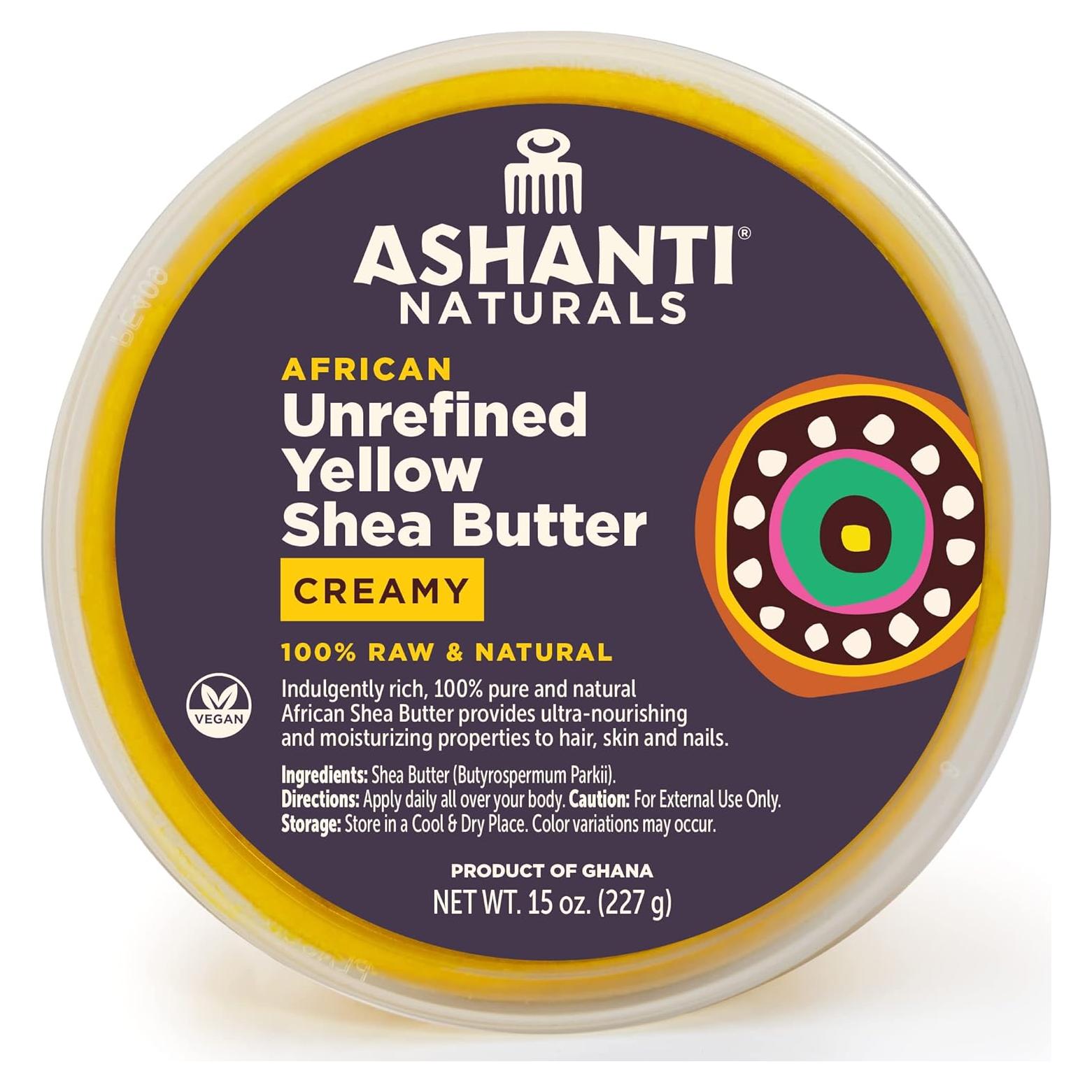 Manteca de Karité Cruda Amarilla Ashanti Naturals 425 g