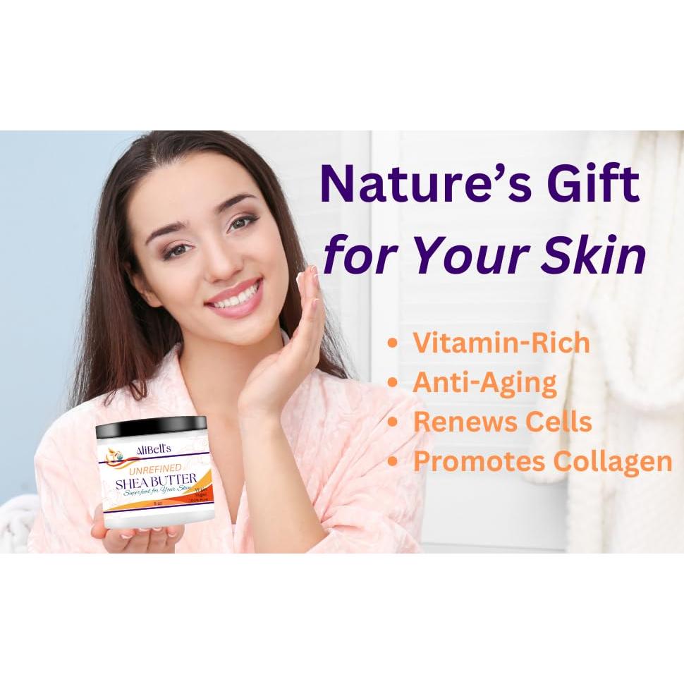 Crema de Manteca de Karité Orgánica AliBell 227g Hidratante