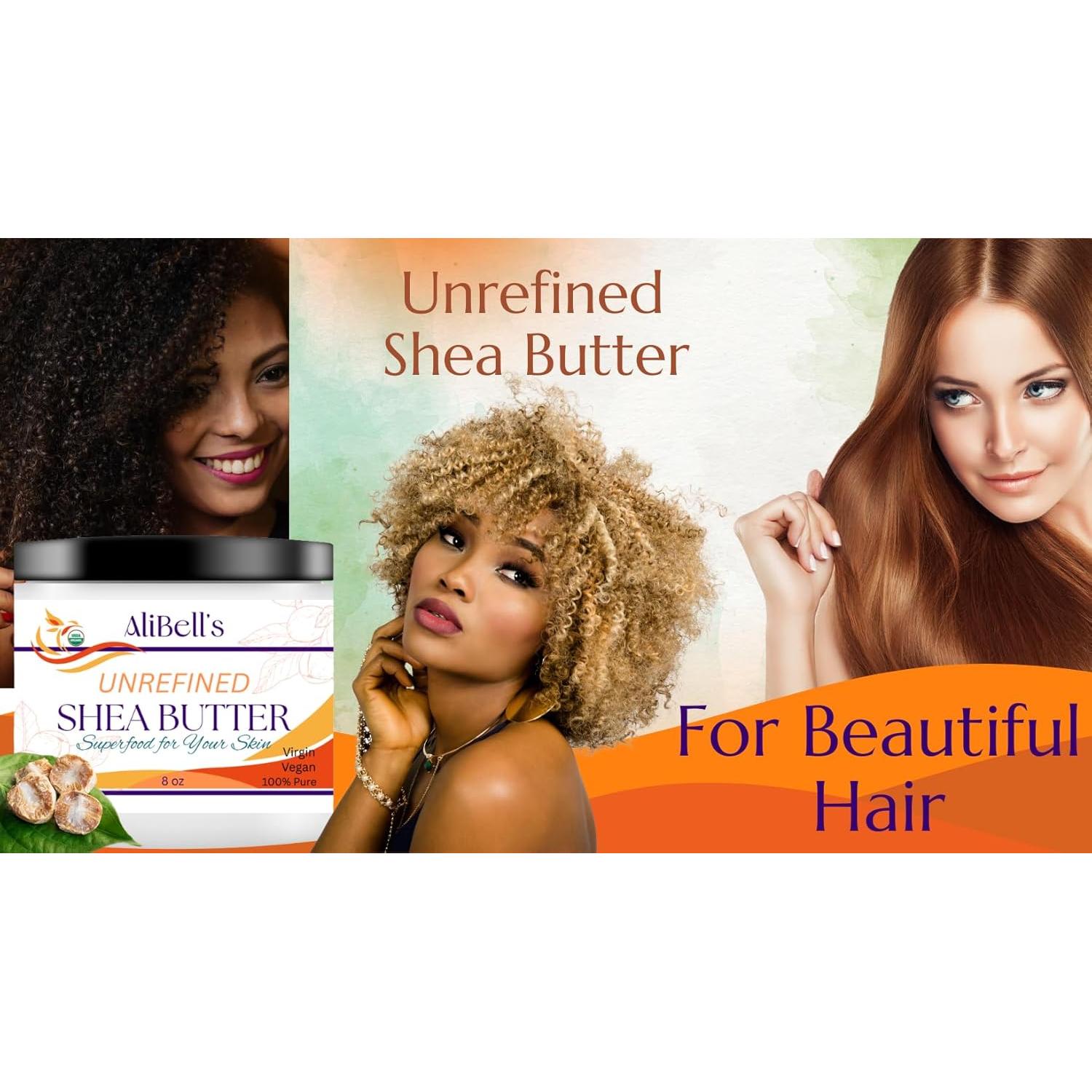 Crema de Manteca de Karité Orgánica AliBell 227g Hidratante