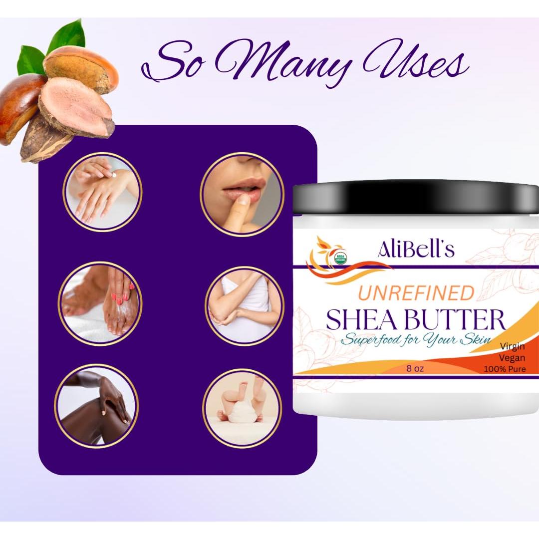 Crema de Manteca de Karité Orgánica AliBell 227g Hidratante