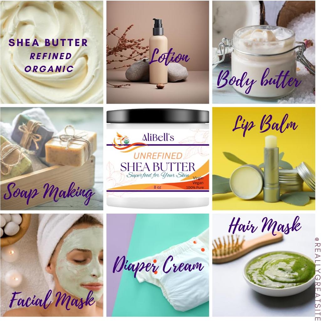 Crema de Manteca de Karité Orgánica AliBell 227g Hidratante