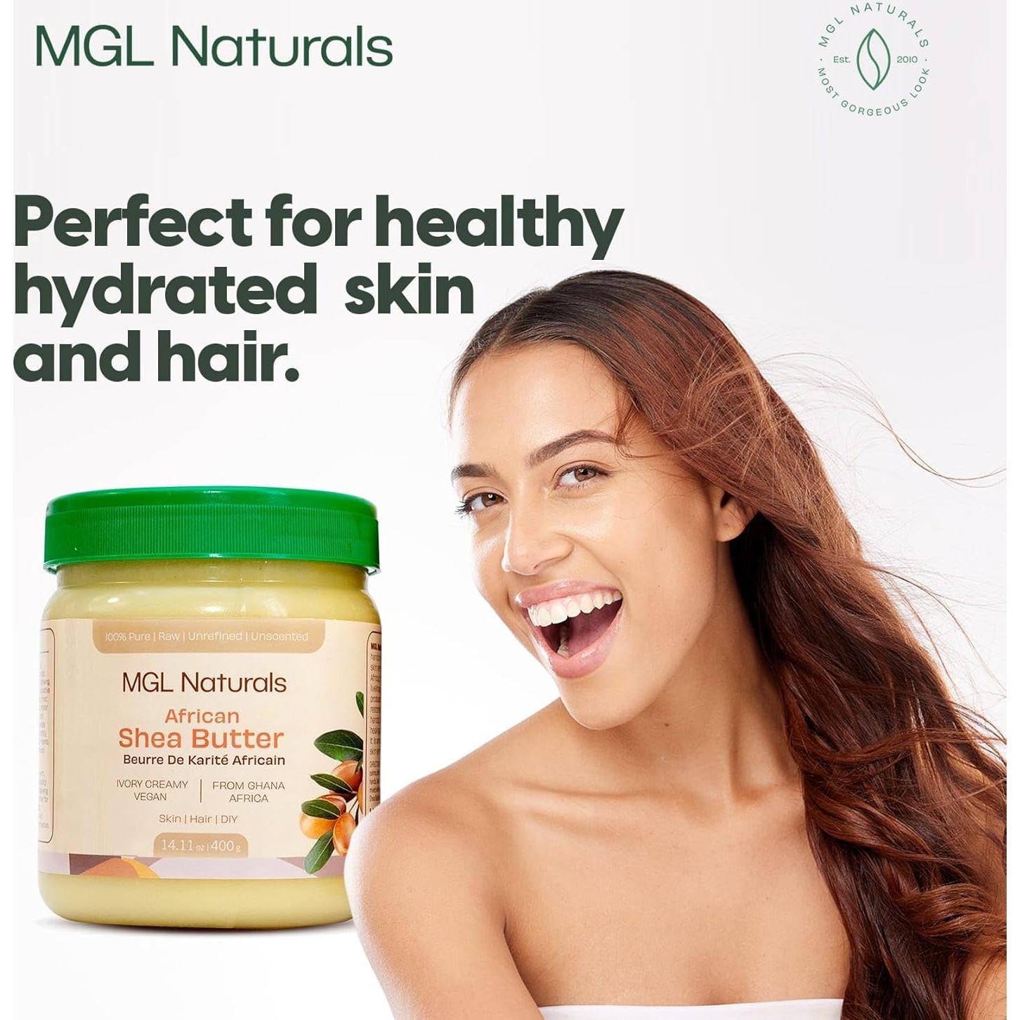 Manteca de Karité Cruda MGL Naturals 453g - Hidratante Piel y Cabello