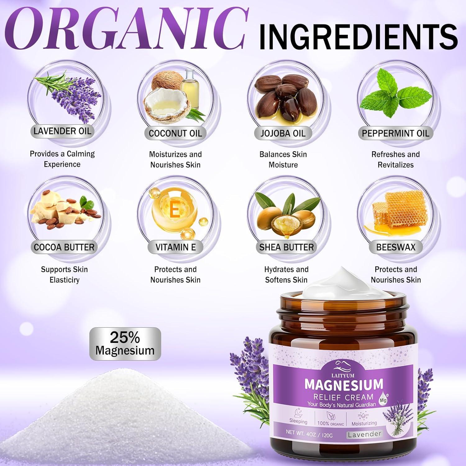 Crema de Magnesio LAITYUM 118 ml - Natural y Orgánica