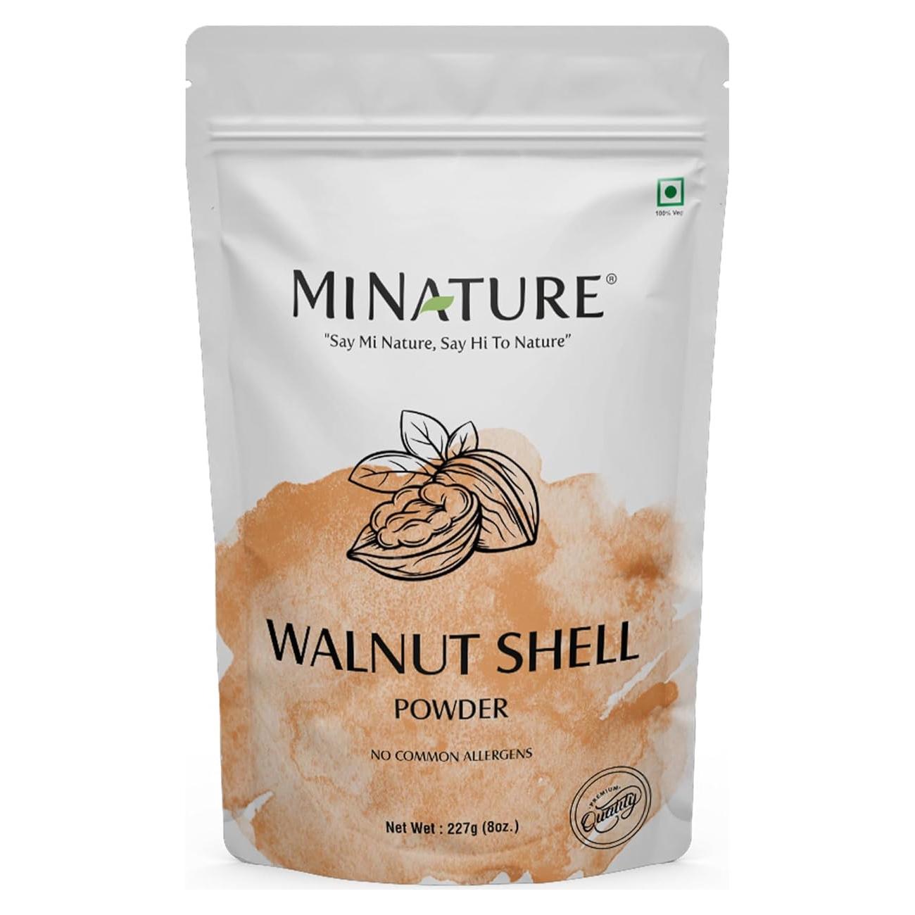 Polvo de Cáscara de Nuez Natural Mi Nature 227g Exfoliante