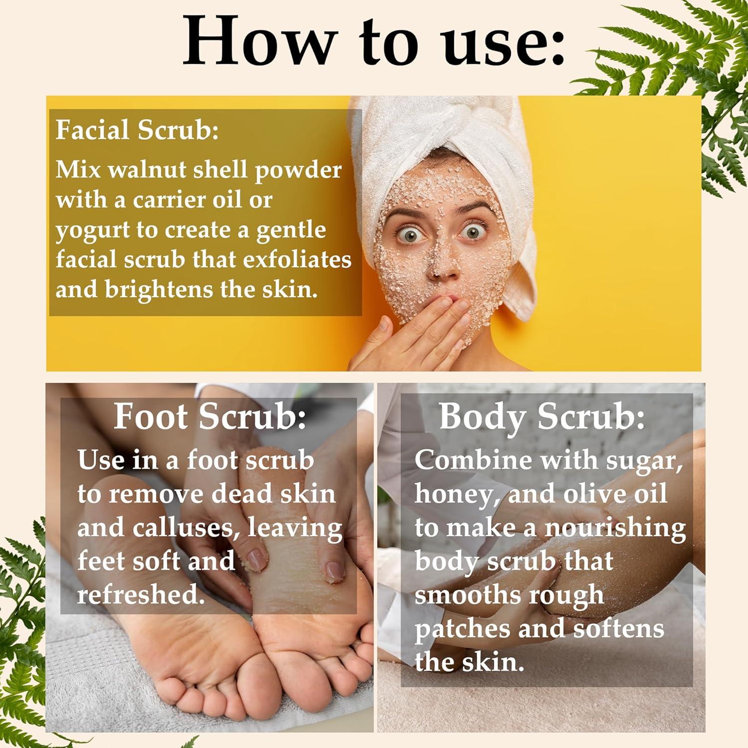 Polvo de Cáscara de Nuez Natural Mi Nature 227g Exfoliante