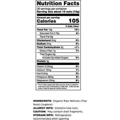 Nueces Crudas Orgánicas Terrasoul Superfoods 907 g - Variedad Chandler