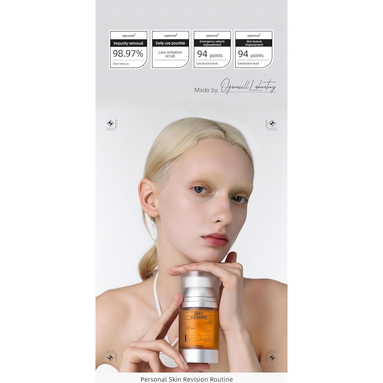 Limpiador Facial Revitalizante Oganacell DERX 120ml - Gel Exfoliante Suave