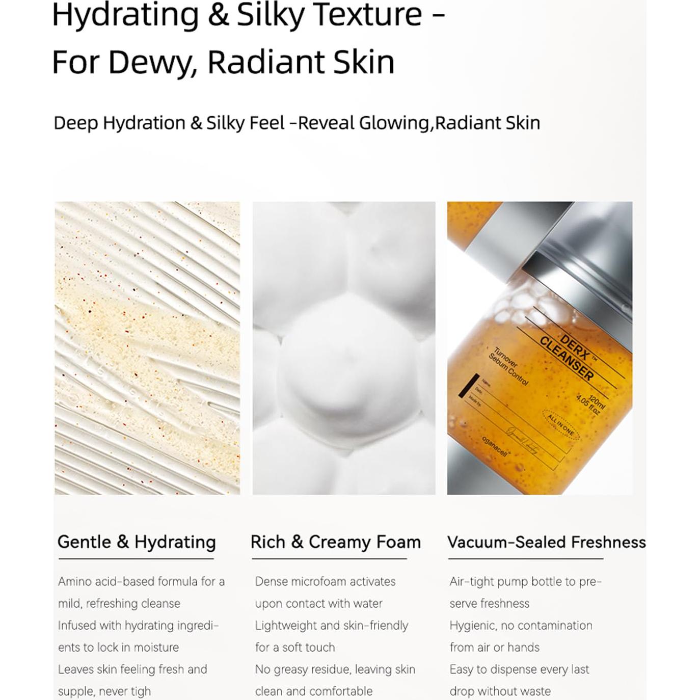 Limpiador Facial Revitalizante Oganacell DERX 120ml - Gel Exfoliante Suave