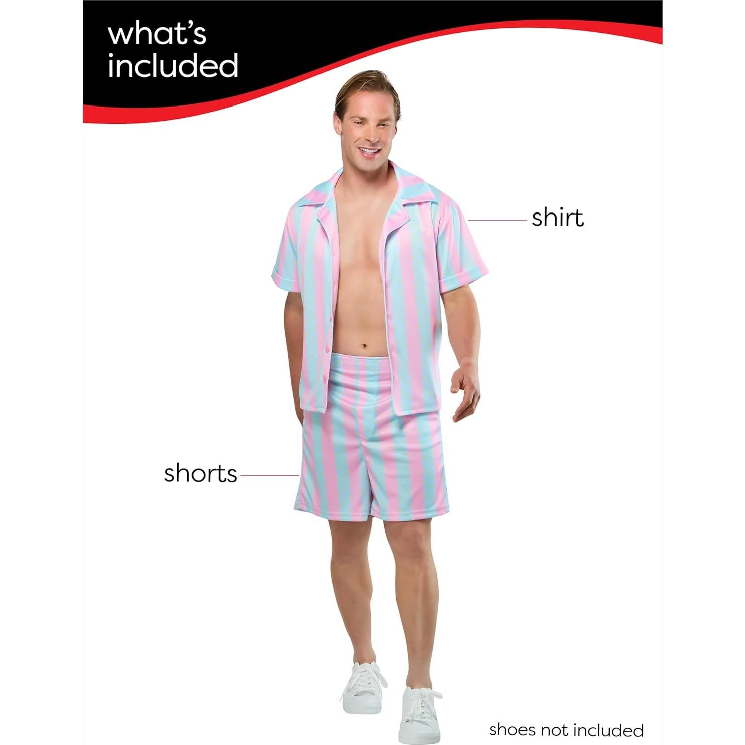 Disfraz de Ken de Playa Rubies para Hombre Adulto - Rosa y Azul