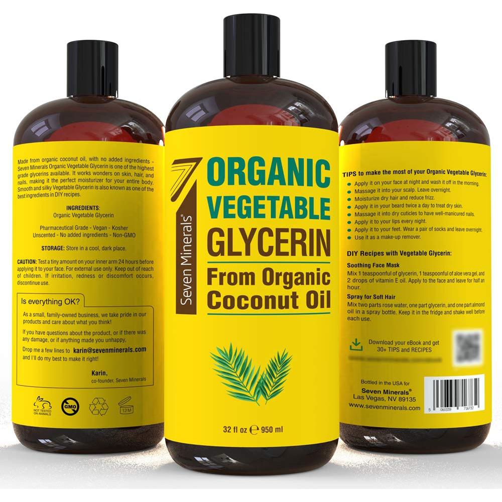 Glicerina Vegetal Orgánica Siete Minerales 946 ml - Sin Palma