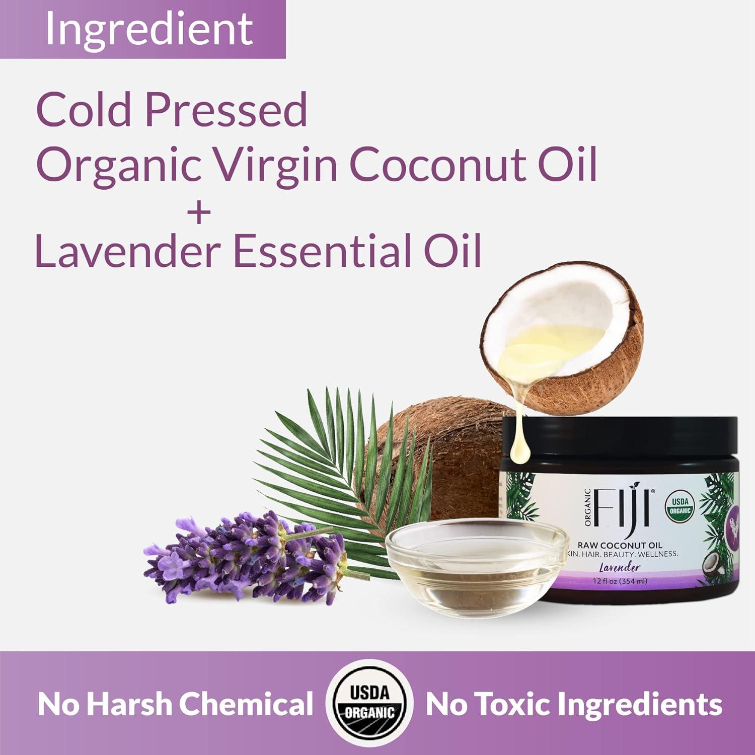Aceite de Coco Crudo Prensado en Frío Organic Fiji 340g - Lavanda