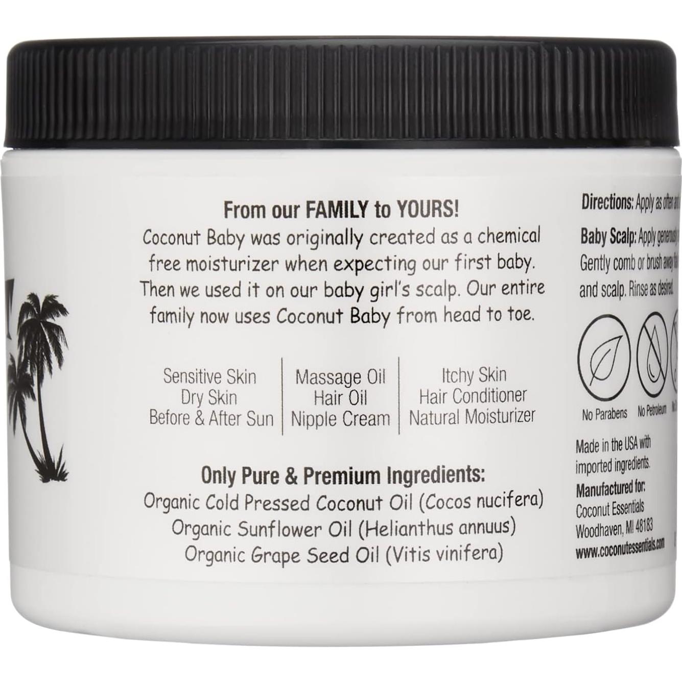 Aceite de Coco Orgánico Esenciales de Coco 236.6 ml Bebés