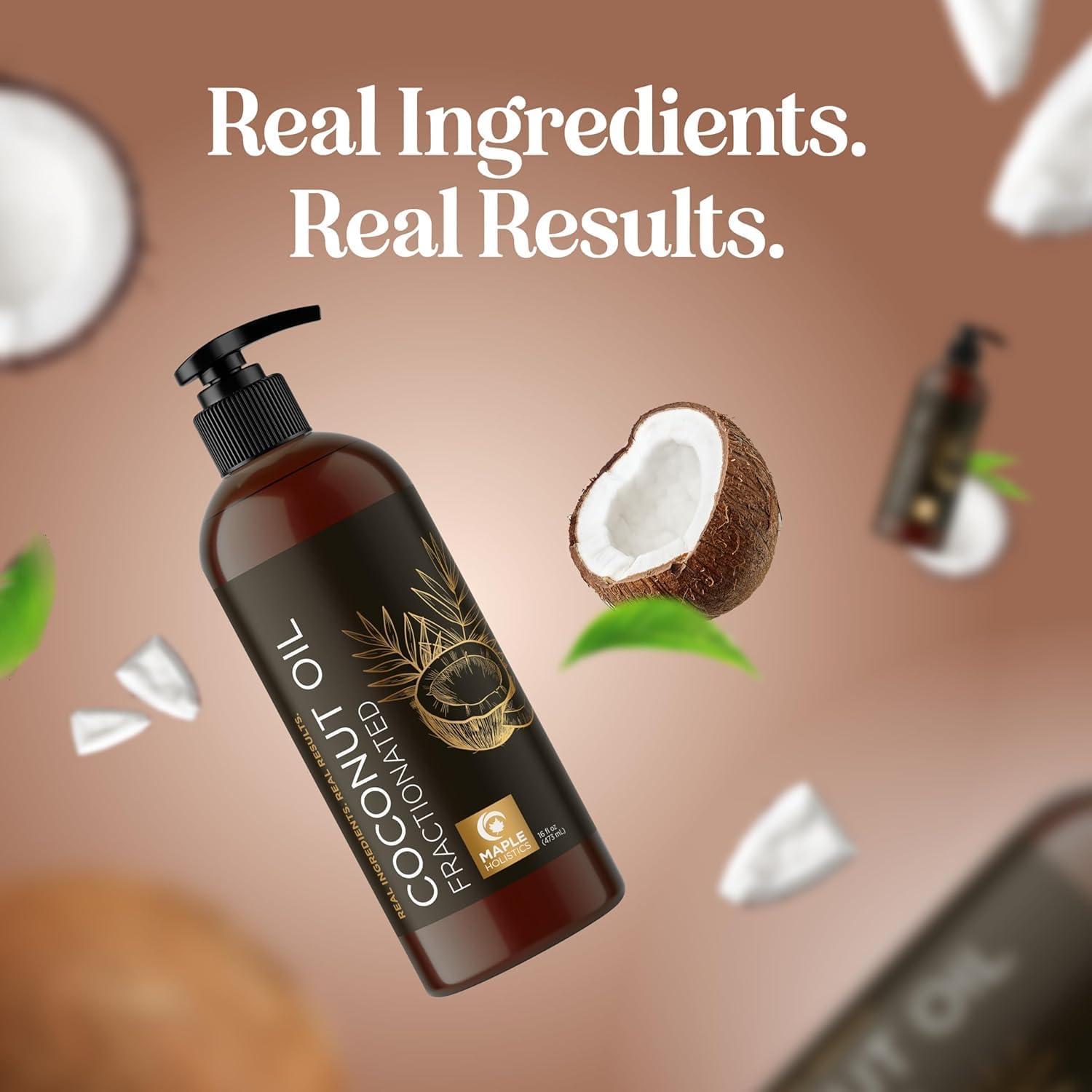 Aceite de Coco Fraccionado Puro Maple Holistics 473 ml Hidratante