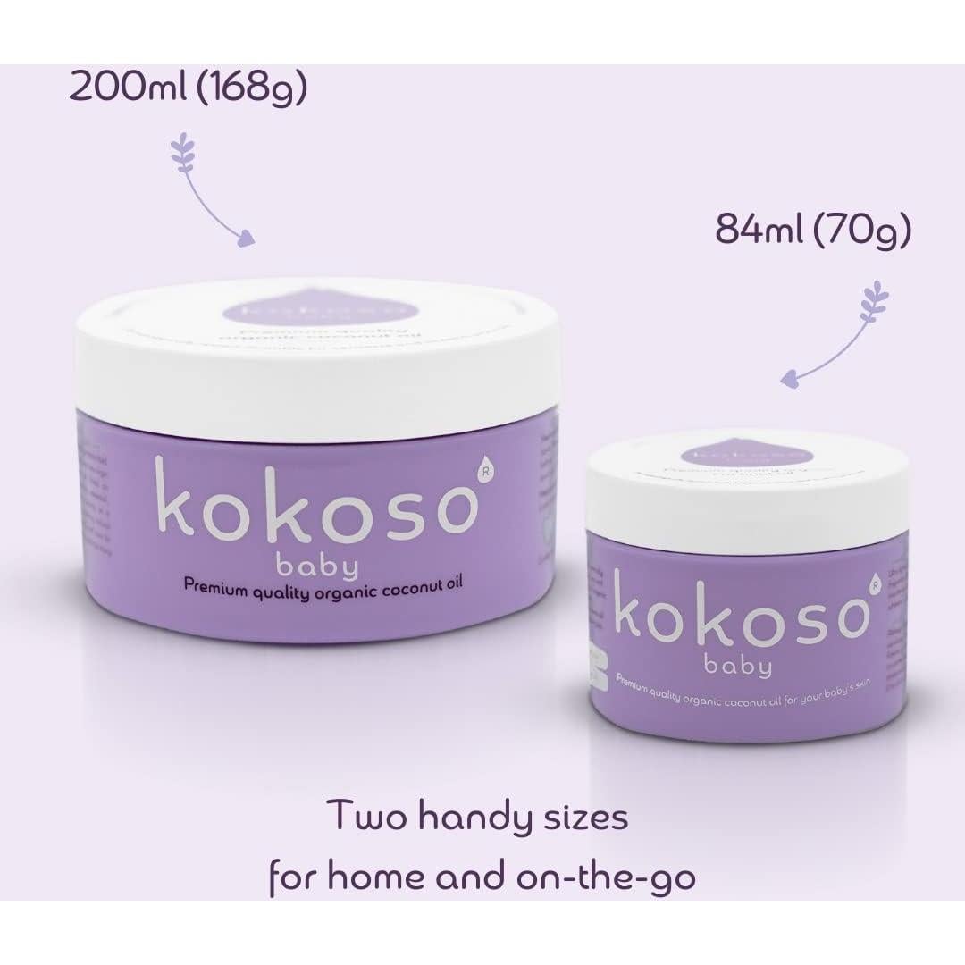 Aceite de Coco Orgánico Kokoso para Bebés 168g - Hidratante Natural