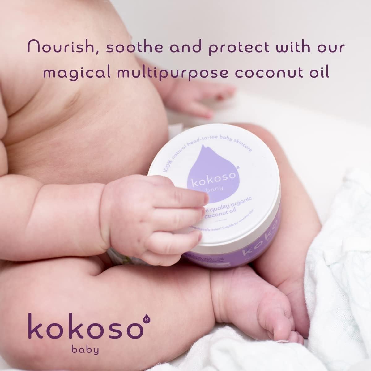 Aceite de Coco Orgánico Kokoso para Bebés 168g - Hidratante Natural