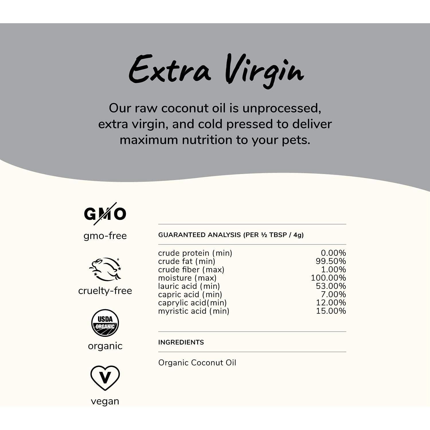 Suplemento Aceite de Coco Orgánico kin+kind 473 ml para Mascotas