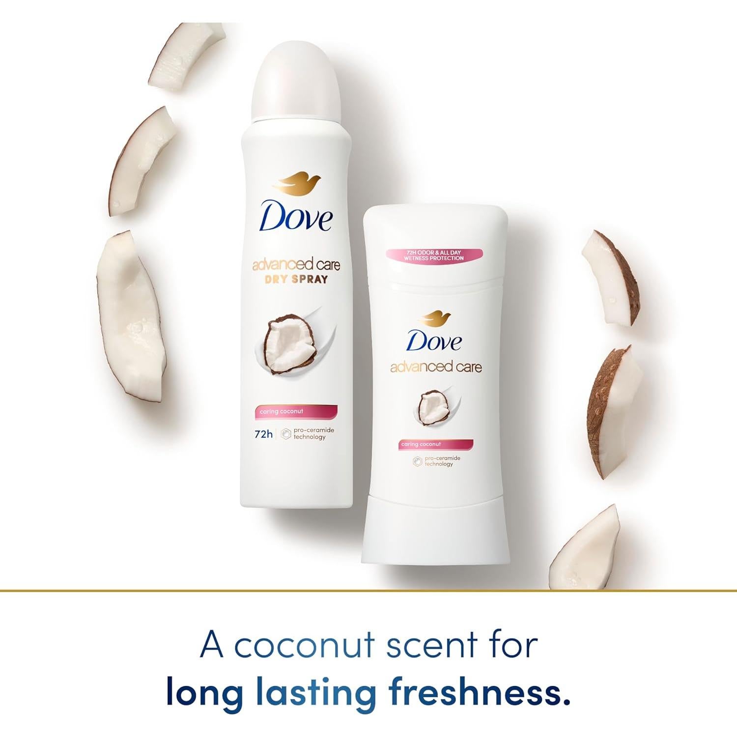 Dove Antitranspirante Spray Seco Coco Cuidado 107g Paquete 12