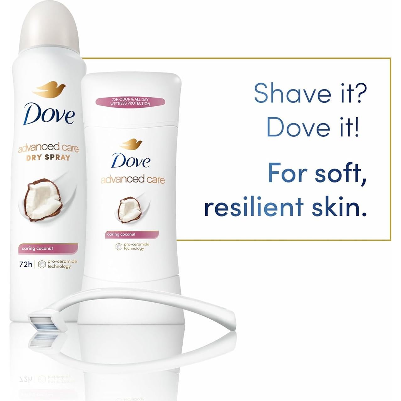 Dove Antitranspirante Spray Seco Coco Cuidado 107g Paquete 12