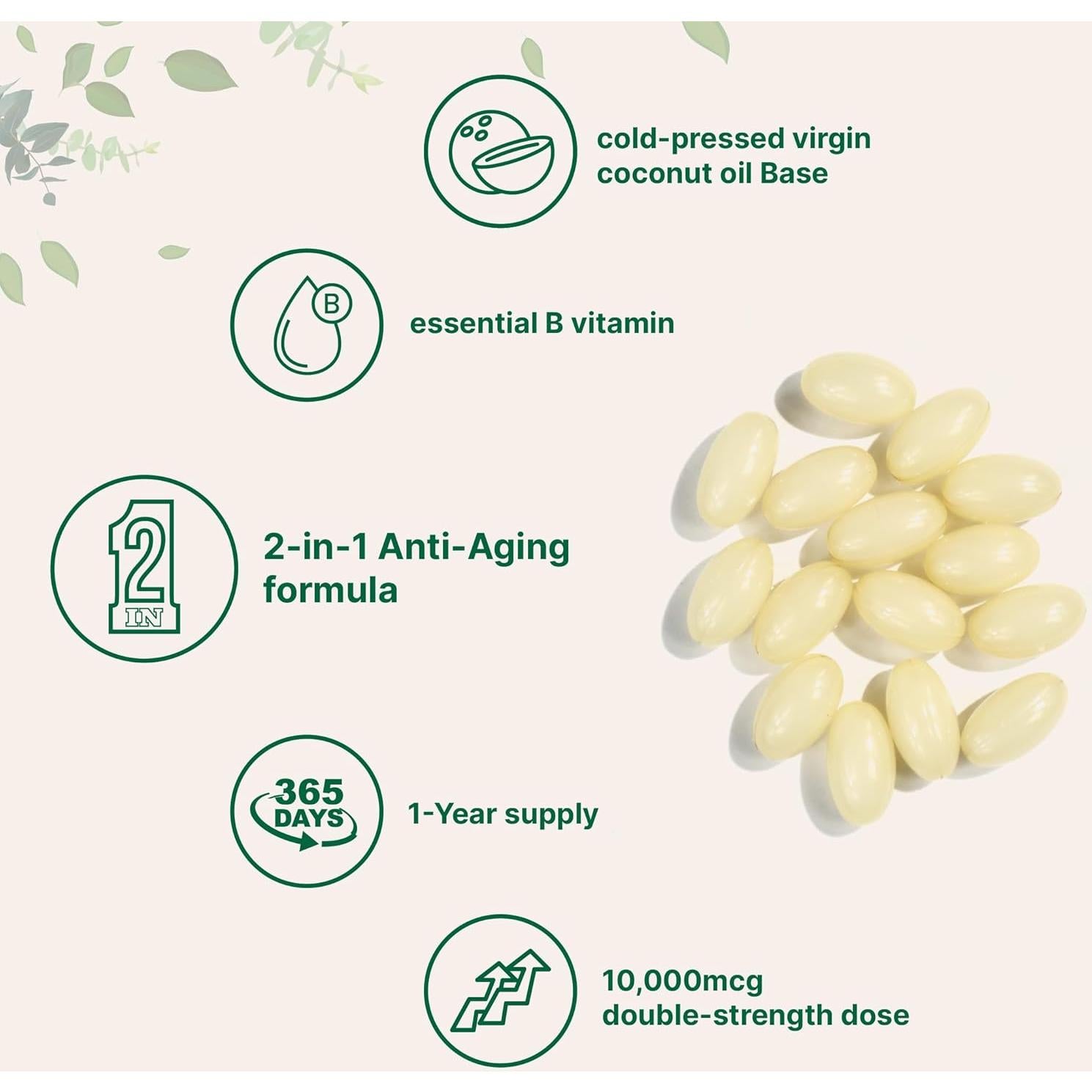 Biotina 10,000mcg Micro Ingredients con Ácido Hialurónico 25mg
