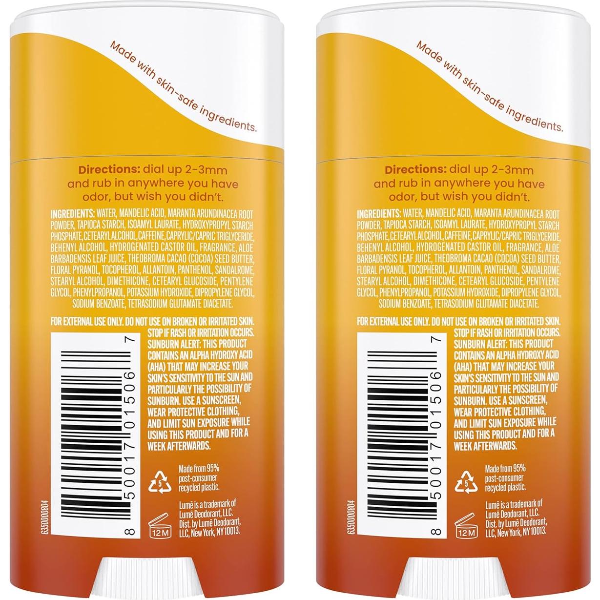 Desodorante Corporal Lume Coco Tostado - Barra 62.37g x 2