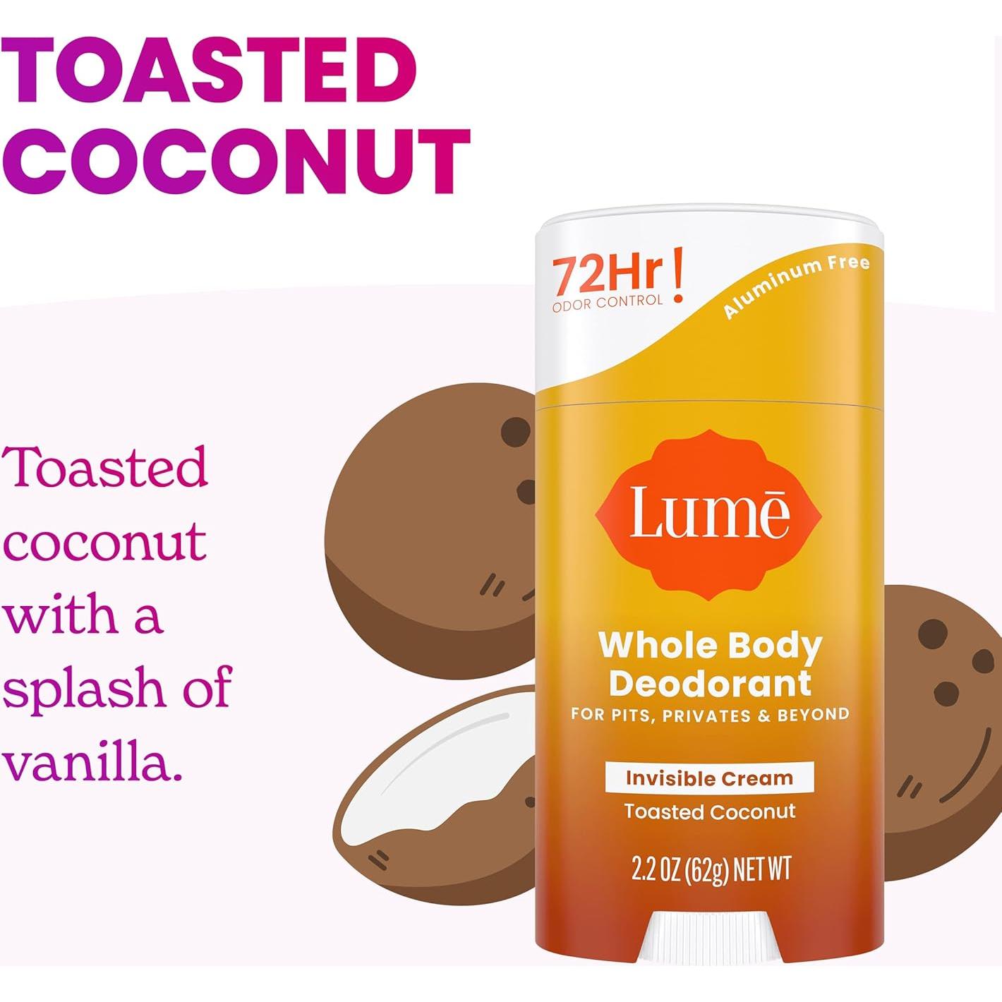 Desodorante Corporal Lume Coco Tostado - Barra 62.37g x 2