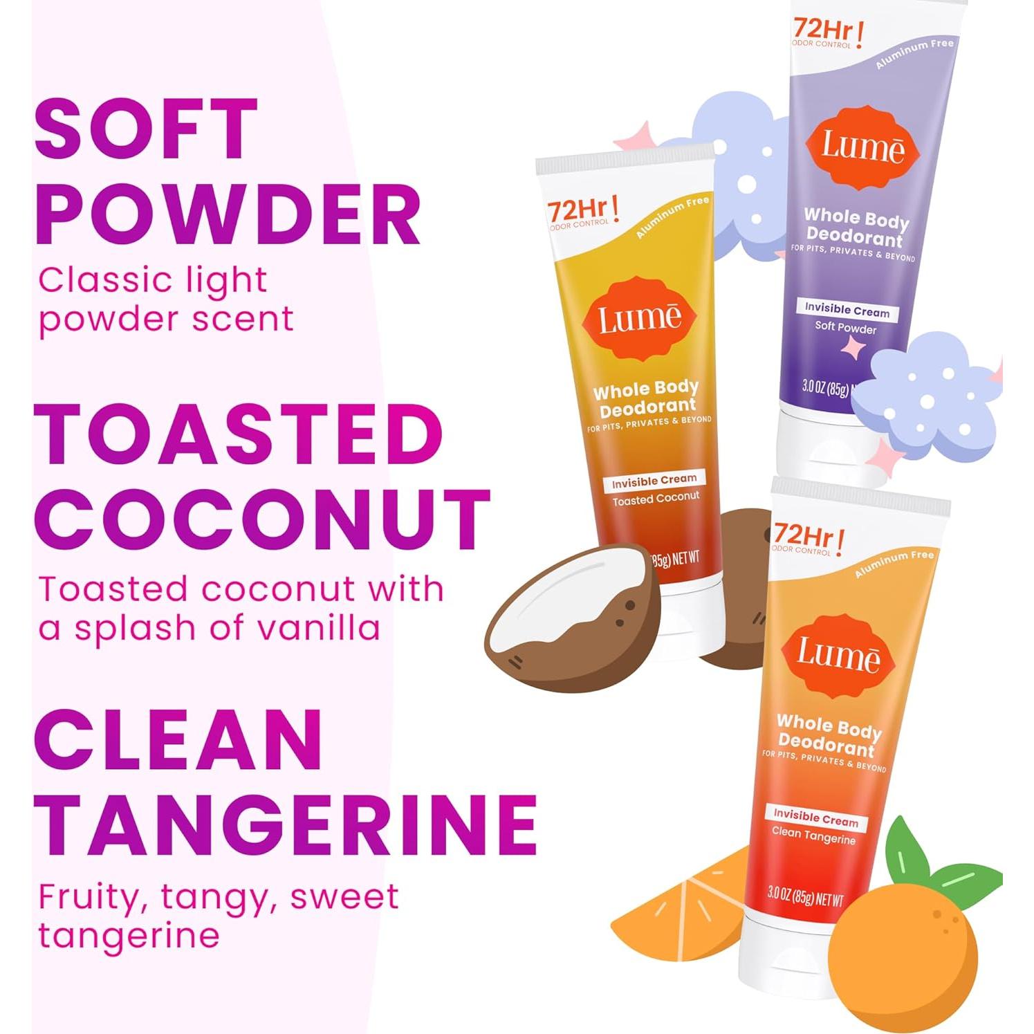 Desodorante Corporal Lume 85g - Control Olores 72h - Sin Aluminio