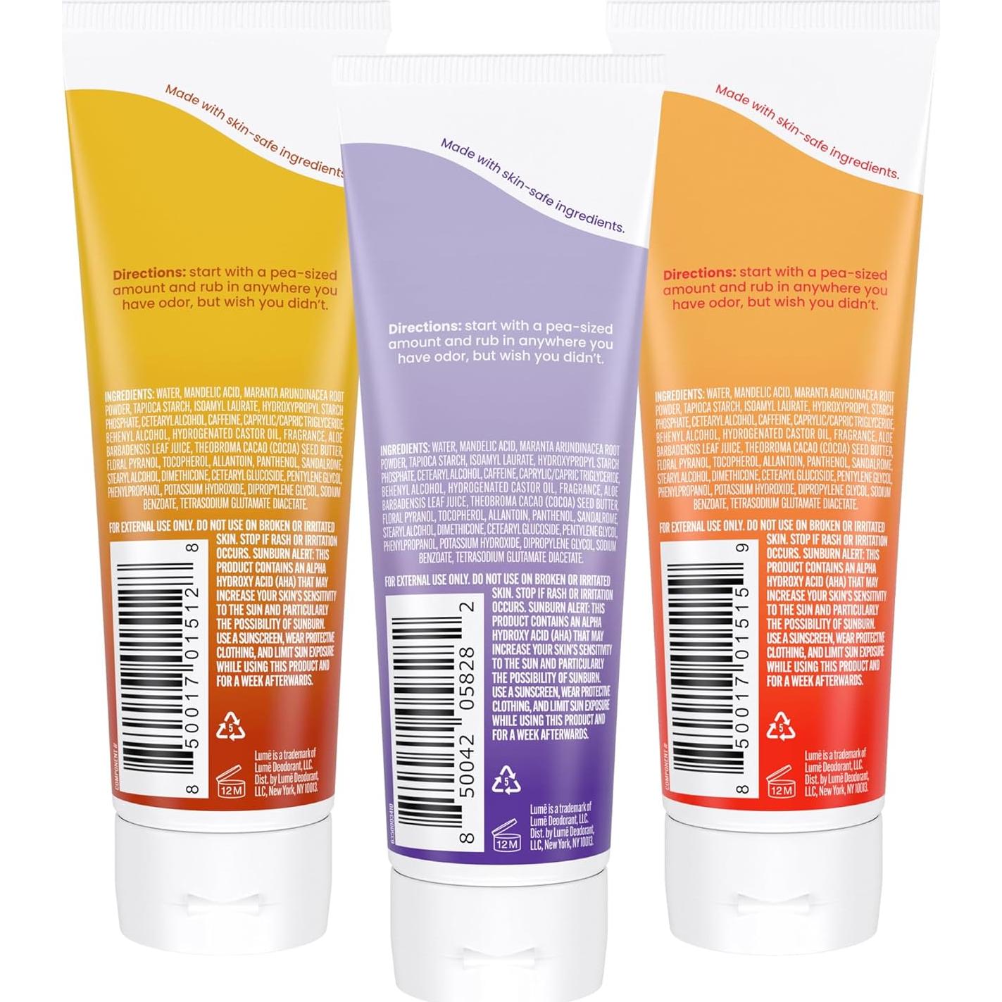 Desodorante Corporal Lume 85g - Control Olores 72h - Sin Aluminio