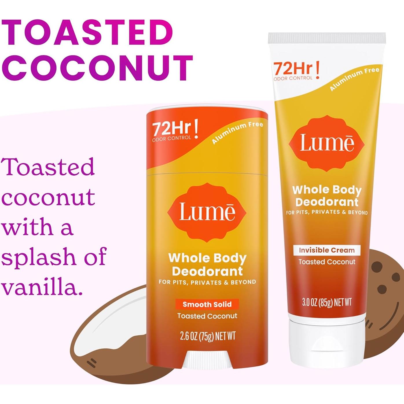 Desodorante Corporal Lume Coco Tostado - Control 72 Horas - 85g