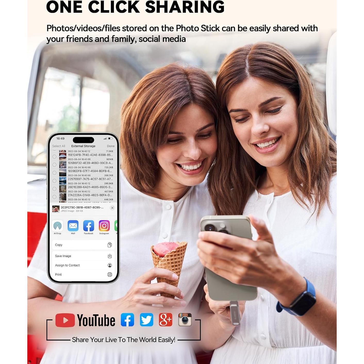 Unidad Flash MFi 128GB BLANBOK+ para iPhone y Android