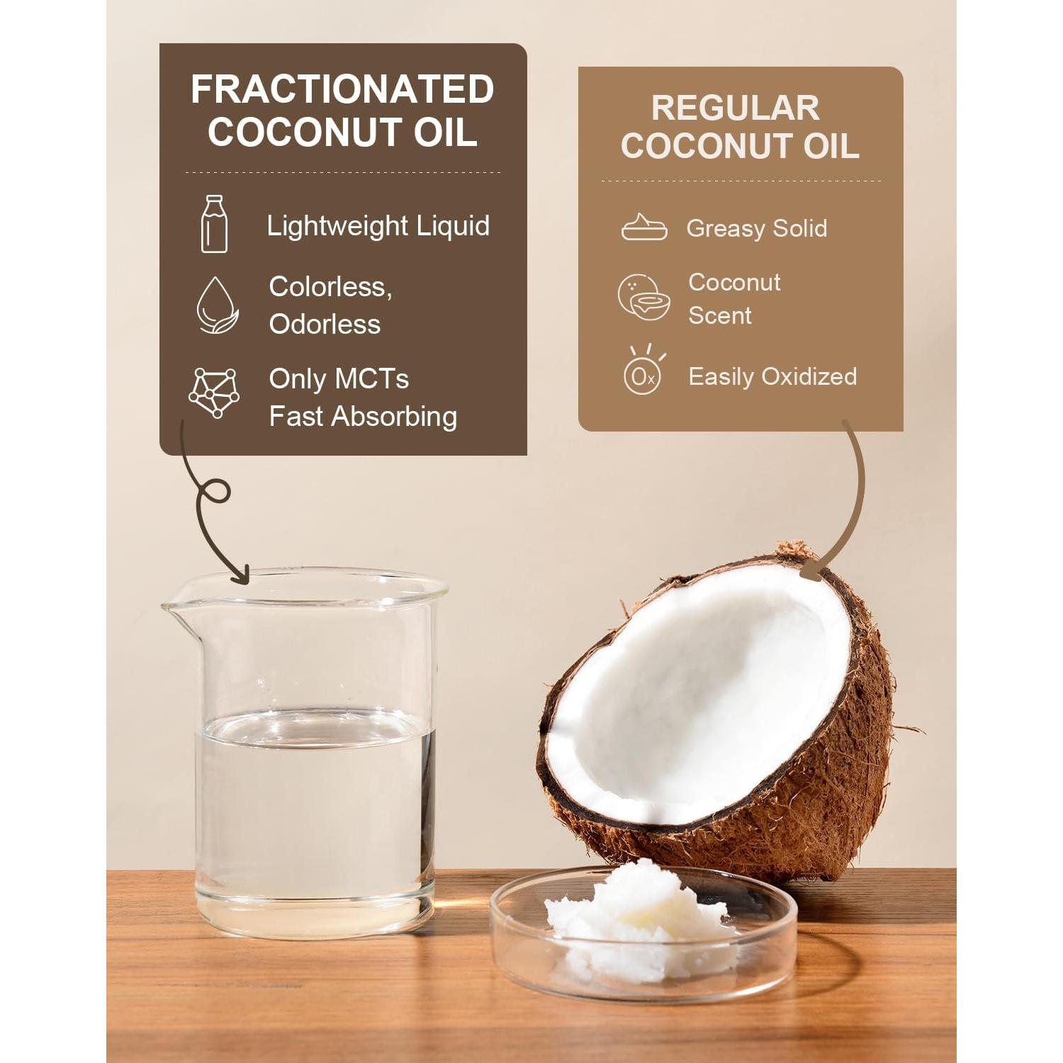 Aceite de Coco Fraccionado Yoken 500 ml, 100% Puro y Natural